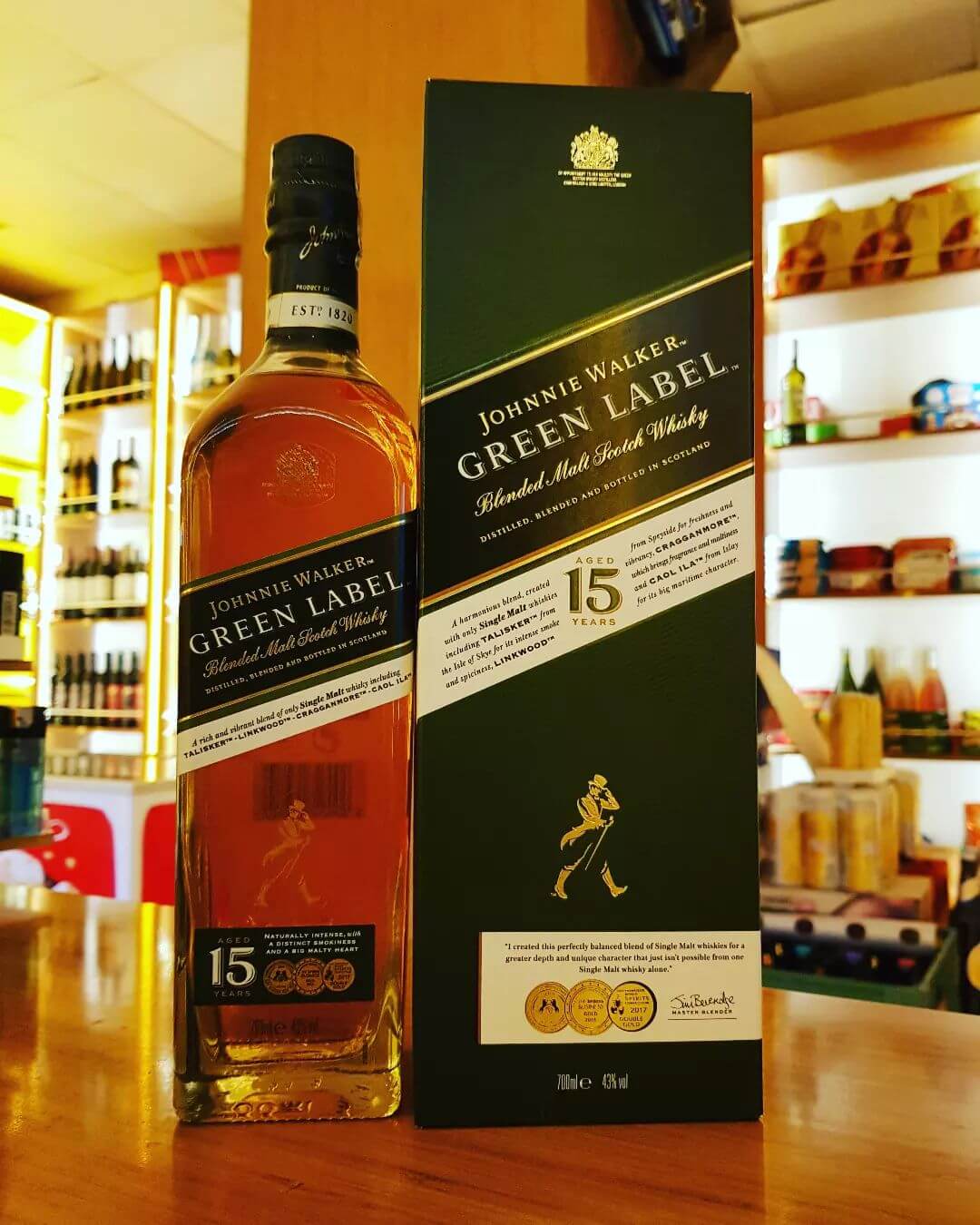 Johnnie Walker Green Label 15 Year Old Blended Malt Scotch Whisky